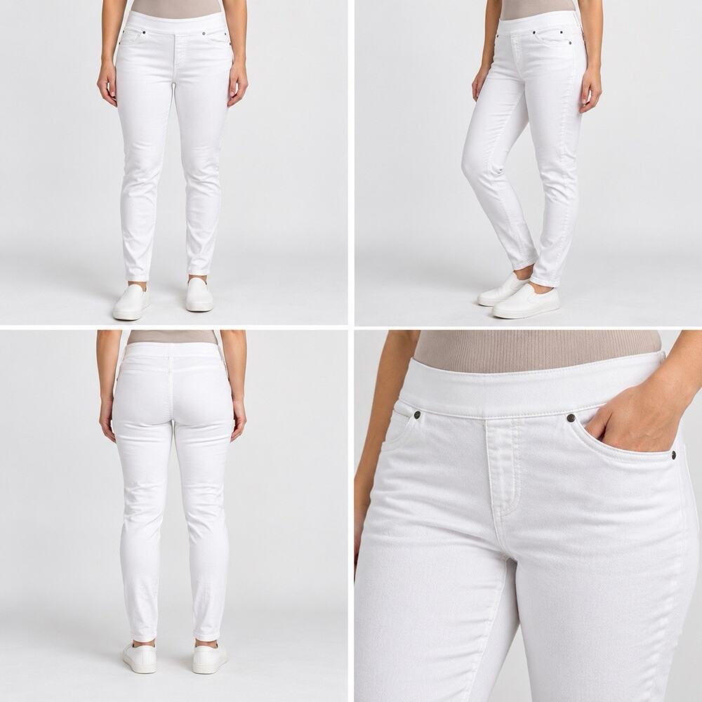 Simply Vera Vera Wang Jeans Womens XL White Pull On Denim Slim Leg